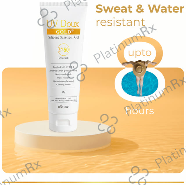 UV Doux Gold Silicone Sunscreen SPF 50 Gel 50gm