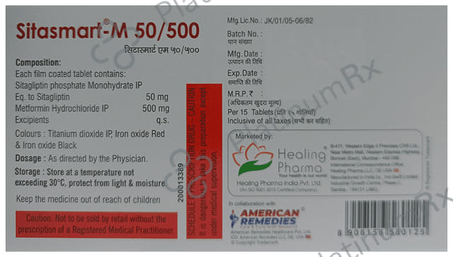 Sitasmart-M 50mg/500mg Tablet 15s