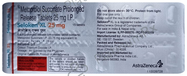 Seloken XL 25mg Tablet PR 15s