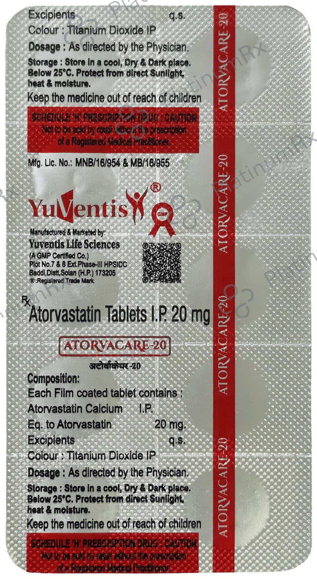 Atorvacare 20mg Tablet 10s
