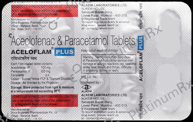 Aceloflam Plus 100/325mg Tablet 10s