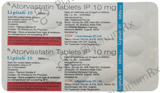 Lipitab 10mg Tablet 15s