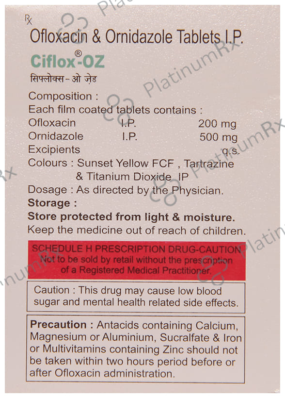 Ciflox OZ 200/500mg Tablet 10s