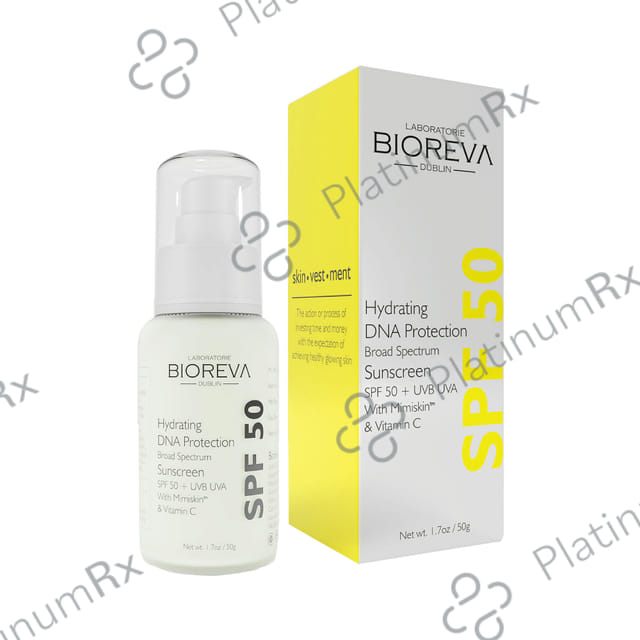 Bioreva Hydrating DNA Protection Broad Spectrum SPF 50 Sunscreen Cream 50gm