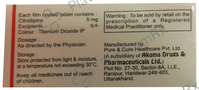Cilnipine 5mg Tablet 10s