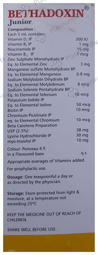 Bethadoxin Junior Oral Suspension Mixed Fruit