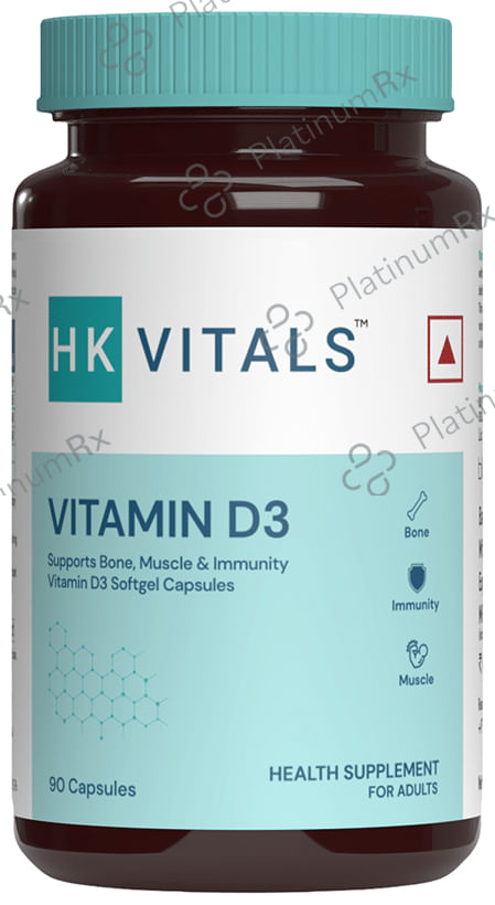 Healthkart HK Vitals Vitamin D3 for Bones, Immunity & Muscles - Soft Gelatin Capsule