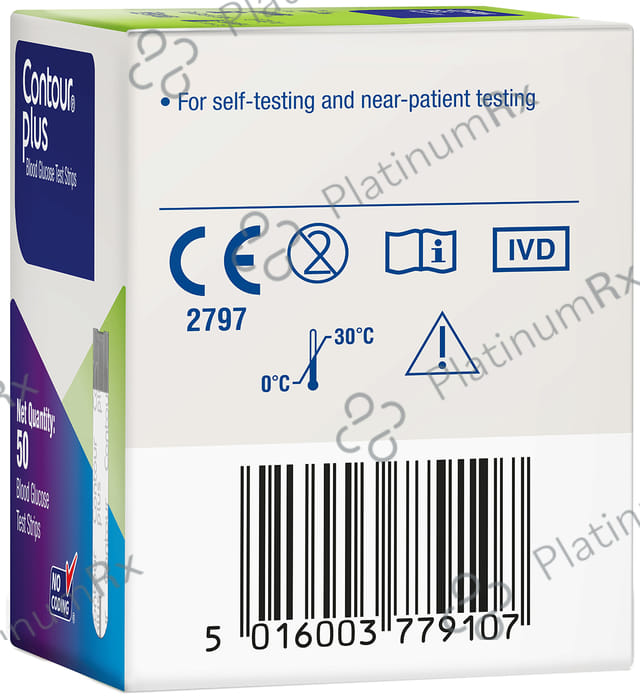 Contour Plus Blood Glucose Test Strip (Only Strips) 50s