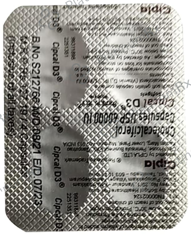 Cipcal D3 60000IU Capsule 4s