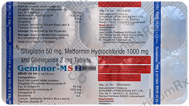 Geminor MS 50/2/1000mg Tablet 10s