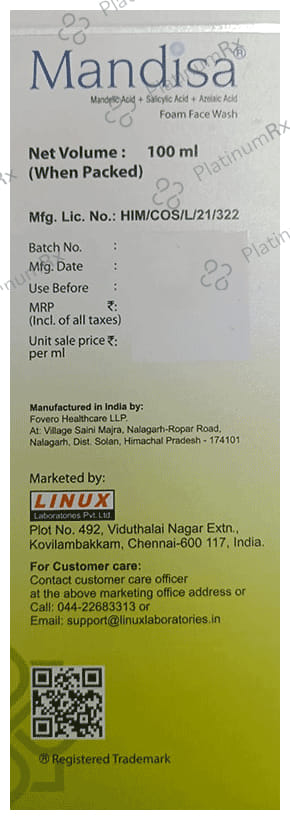 Mandisa Foam Face Wash 100ml