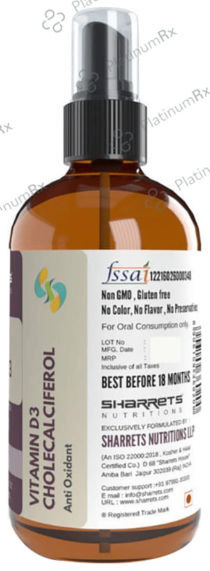 Sharrets Nutritions Liquid Vitamin D3 400IU Oral Unflavored