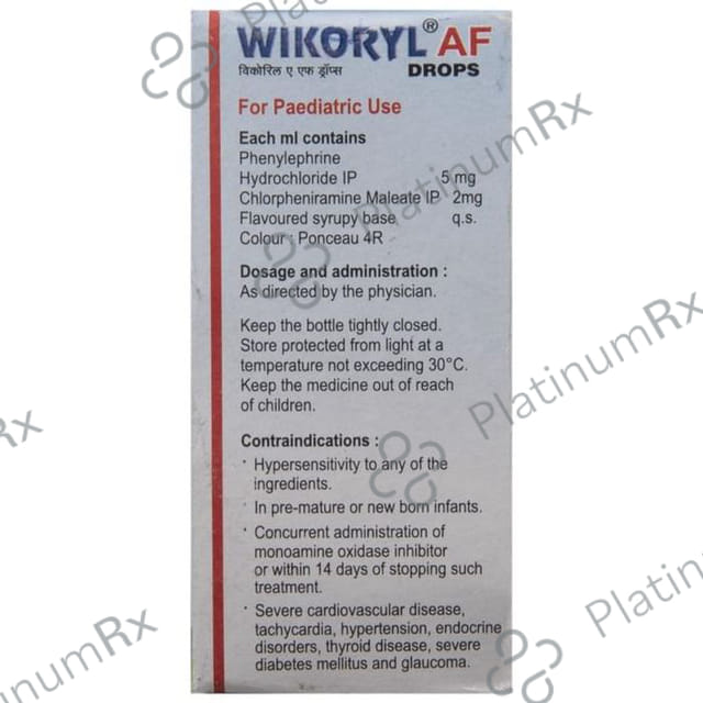 Wikoryl AF 2/5mg Drops 15ml