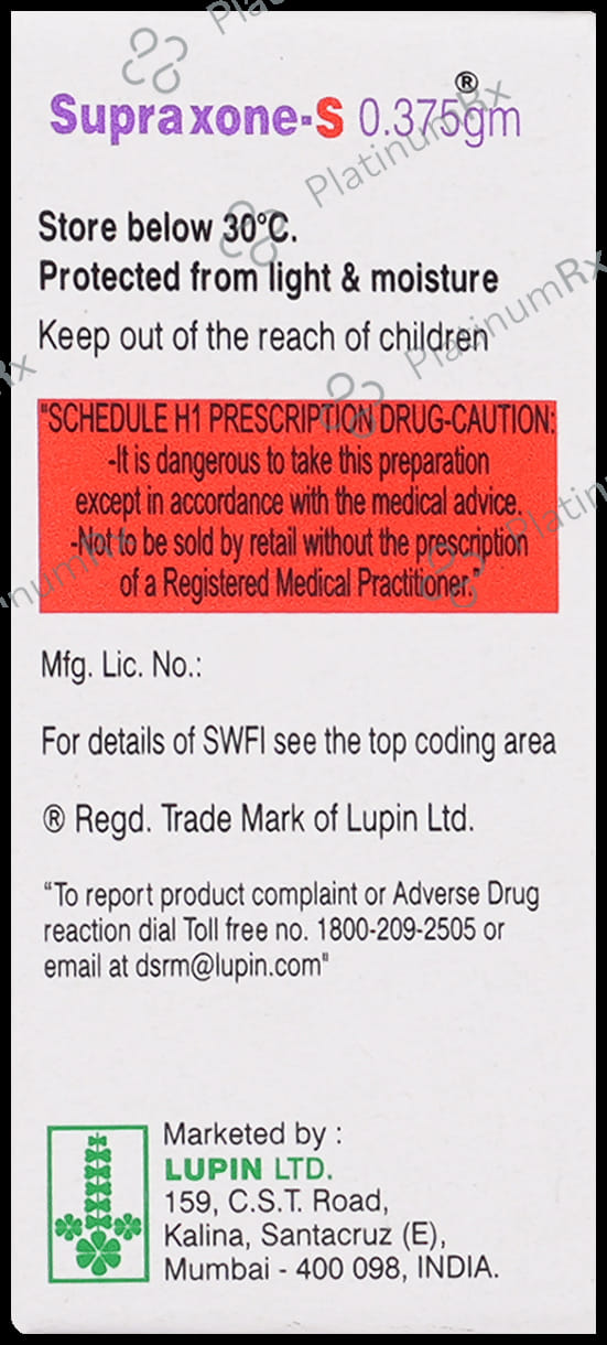 Supraxone S 250 mg/125 mg Injection