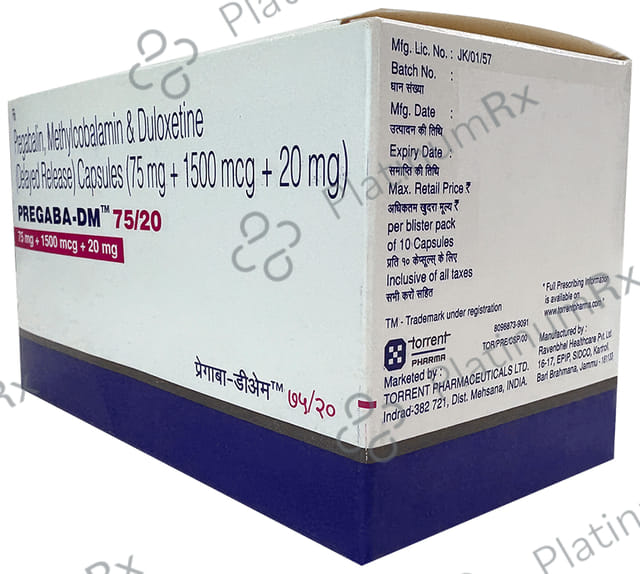 Pregaba DM 75/20mg Capsule 10s