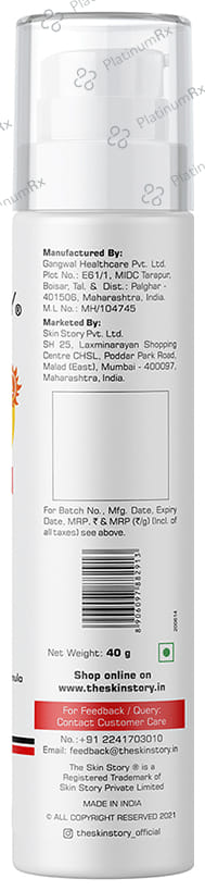The Skin Story Sunscreen Moringa SPF 50+ Cream 40gm