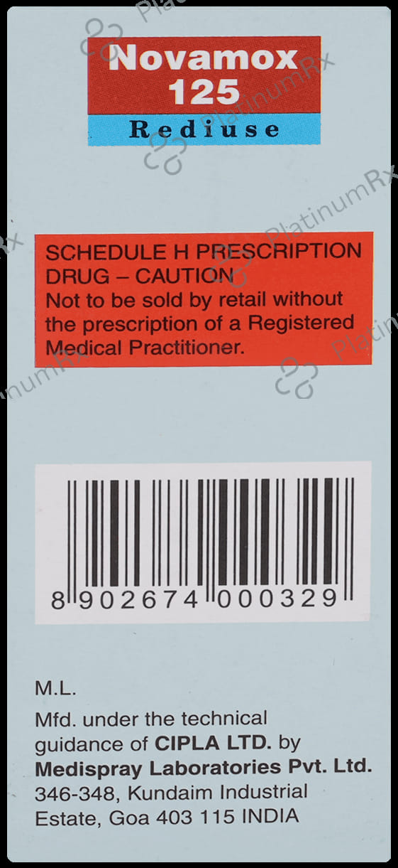 Novamox 125mg Rediuse Oral Suspension 30ml