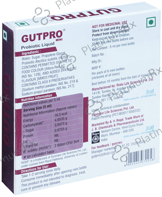 Gutpro 2B Mini Probiotic Liquid 5ml