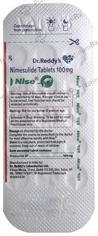 Nise 100mg Tablet 15s