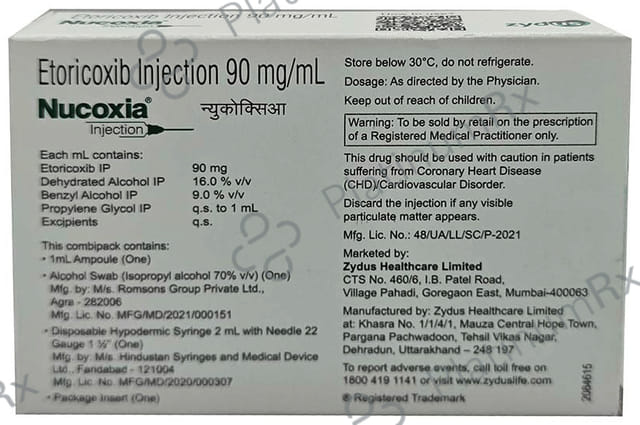 Nucoxia 90mg Injection 1s