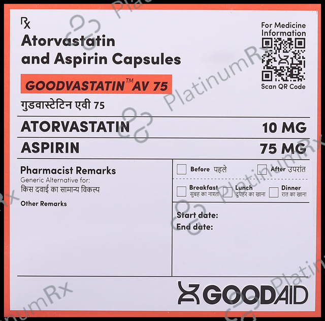 Goodvastatin AV 75/10mg Capsule 15s
