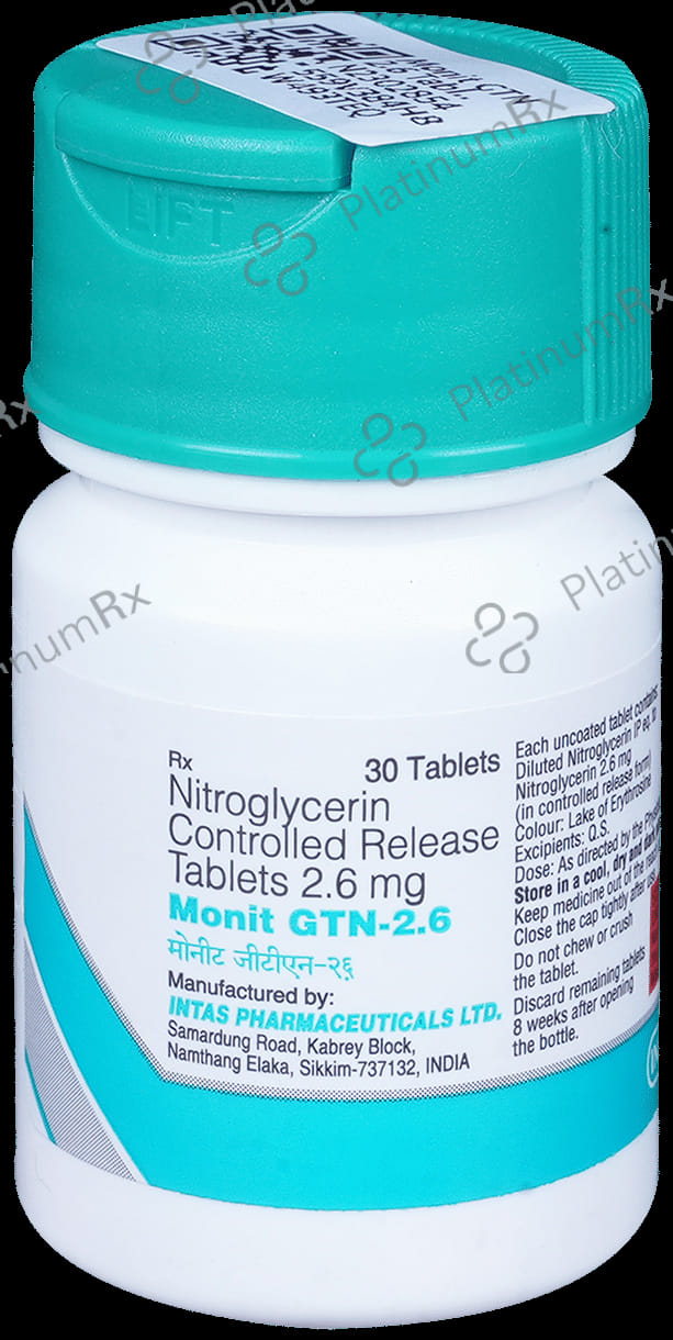 Monit GTN 2.6mg Tablet CR 30s