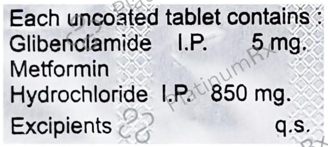 G Formin Plus 5/850mg Tablet 10s