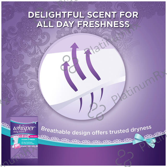 Whisper Daily Liners - All Day Clean & Fresh for Non-Period Days