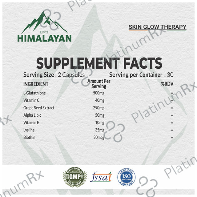 Divya Himalayan L Glutathione 500mg Capsule 60s