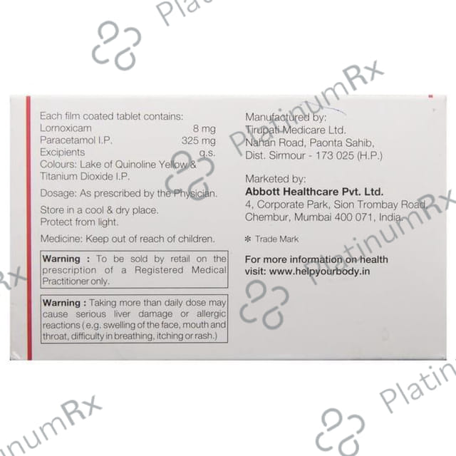 Lorsaid P 8/325mg Tablet 10s