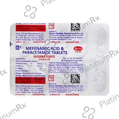 Biospas Forte 500/325mg Tablet 10s