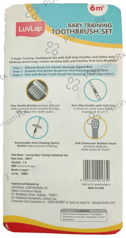 LuvLap Baby Training Toothbrush Set 6m+