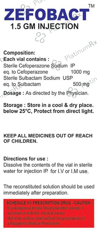Zefobact 1.5gm Injection