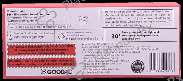 Goodsartan H 12.5/20mg Tablet 10s