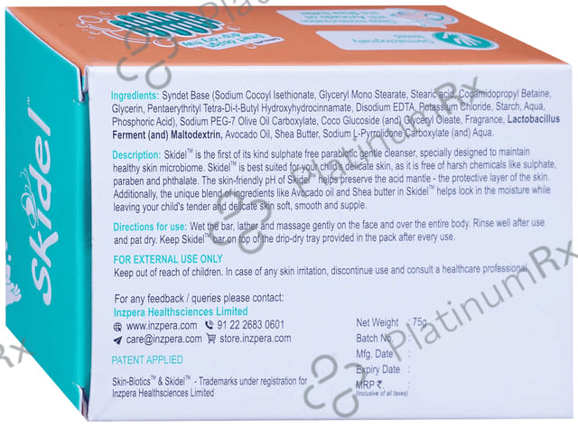 Skidel Sulphate Free Parabiotic Cleansing Bar