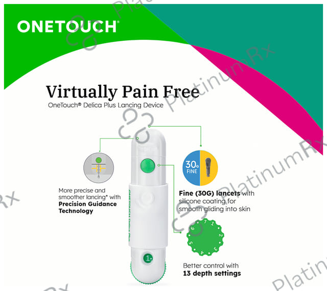 OneTouch Delica Plus Lancing Device with Delica Plus 25 Lancet 25s