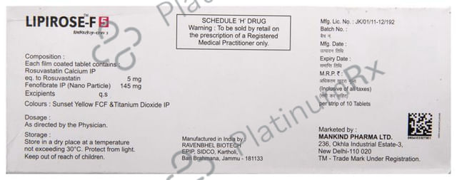 Lipirose F 145/5mg Tablet 10s