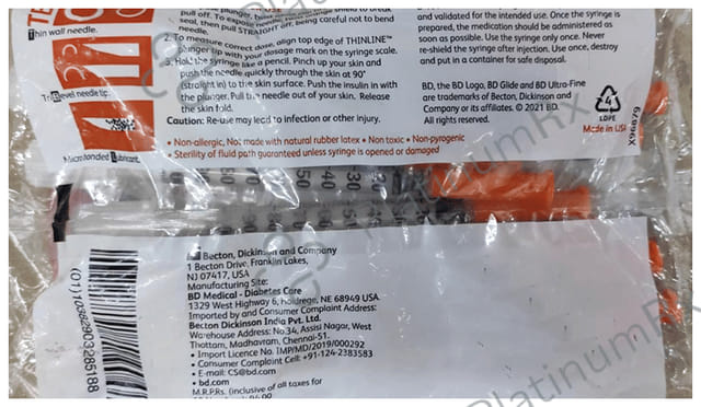BD Insulin Syringes 100IU 1s