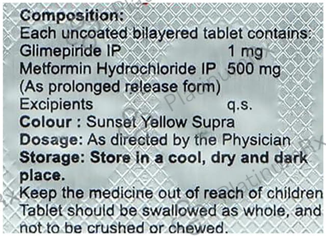 Glimsay M 1mg/500mg Tablet PR 15s