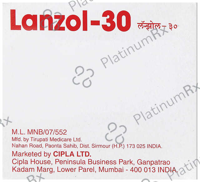 Lanzol 30mg Capsule 10s