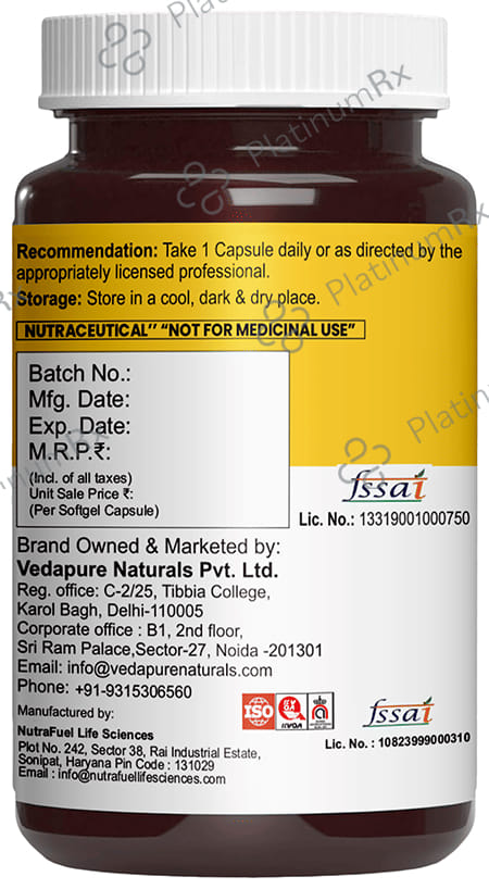 Vedapure Omega 3 Fish Oil Softgel Capsule 60s