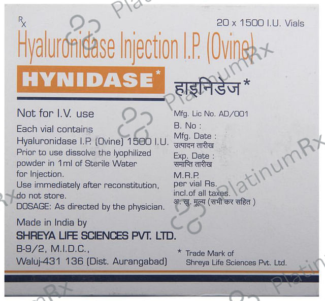 Hynidase 1500IU Injection 1s