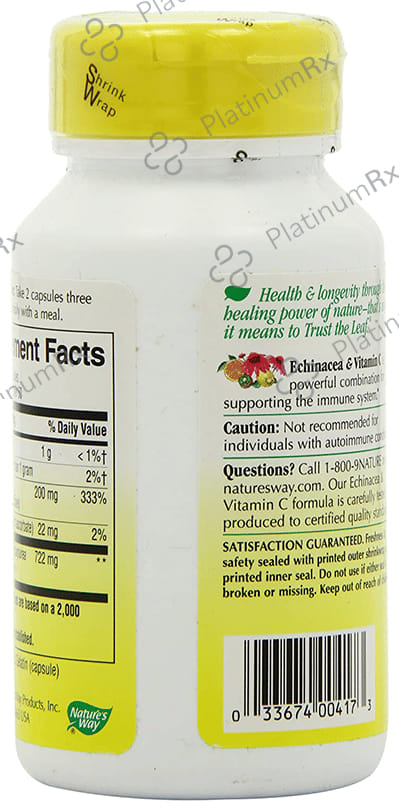Nature's Way Echinacea & Vitamin C 100mg Capsule (100 Each)