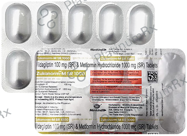 Zukanorm M 1000/100mg Tablet SR 10s