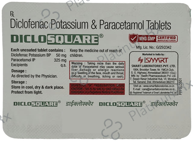 Diclosquare 50/325mg Tablet 10s