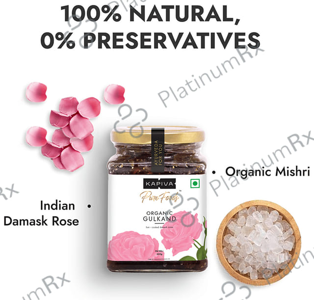 Kapiva Pure Foods Organic Gulkand - Sun-Cooked Damask Roses & Mishri
