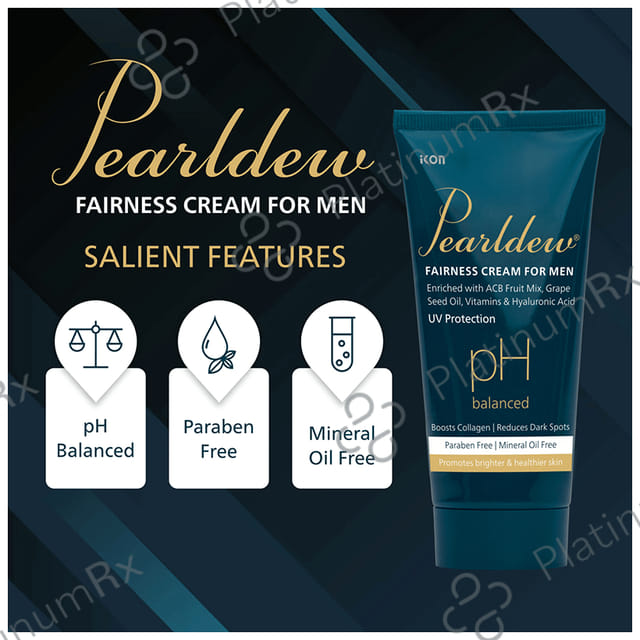 Pearldew pH Balanced Fairness Cream for Men (50gm Each) 4 Tubes