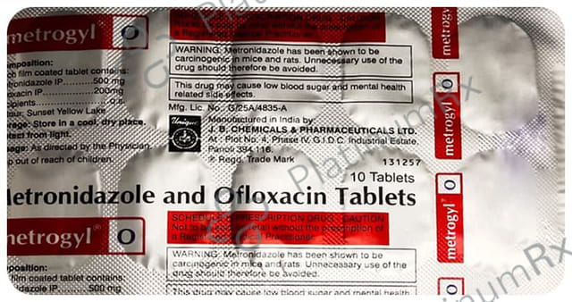 Metrogyl O 200/500mg Tablet 10s