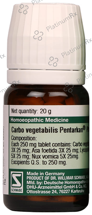 Dr Willmar Schwabe Germany Carbo Vegetabilis Pentarkan Ptk. 22 Tablet