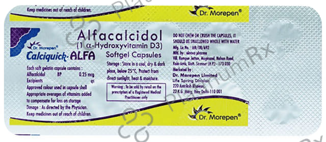 Calciquick Alfa 0.25mcg Capsule 10s